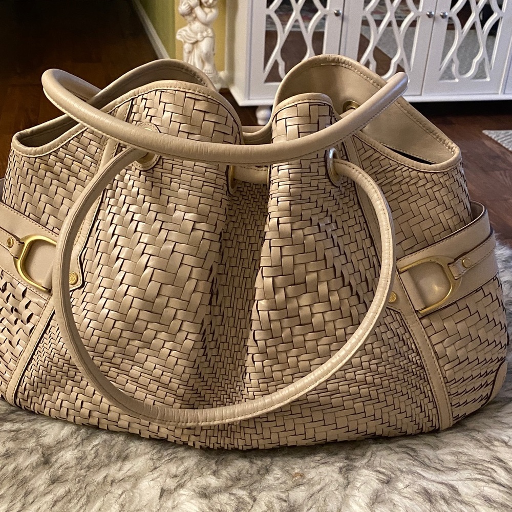 COLE HAAN Genevieve woven Denny satchel/tote bag - Picture 6 of 16
